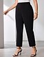 abordables pantalons habillés pour femmes-Femmes Dress Pants works Jambe large Pantalons Mode Streetwear Longueur cheville Taille haute Uni Avec Poches Respirabilité Confortable Micro-Élastique Rue Tenue quotidienne Sortir Noir Printemps