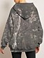 cheap Graphic shop Sweatshirts &amp; Hoodies-Women&#039;s Pullover Hoodie Sweatshirt Floral Streetwear Casual Long Sleeve Hooded Regular Tops Street Holiday Going out Pocket Print White Orange Green Khaki Light Grey Fall Winter