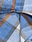 baratos Casacos &amp; Sobretudos para Homem-Homens jaqueta leve Jaqueta de Camisa Jaqueta casual Cabana Férias Diário Respirável Bolsos Primavera Outono Xadrez Moda Clássico Lapela Padrão Azul cáqui Casaco