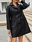 voordelige Winterjassen-Dames Jas Comfortabel Knop Modieus Street Style Effen Buiten Casual / Dagelijks Lang Strijkijzer Normale pasvorm Lange mouw bovenkleding Zwart Bordeaux Kameel Herfst Winter