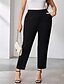 abordables pantalons habillés pour femmes-Femmes Dress Pants works Jambe large Pantalons Mode Streetwear Longueur cheville Taille haute Uni Avec Poches Respirabilité Confortable Micro-Élastique Rue Tenue quotidienne Sortir Noir Printemps
