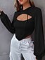 economico Felpe e Sweatshirt Texturizzati-Per donna Felpa con cappuccio Felpe con cappuccio Semplice Moda Streetwear Manica Lunga Con Cappuccio Top Regolari Streetwear Uscire Nero Autunno