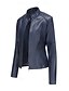 economico Giacche da Donna-Per donna Giacca in Ecopelle Confortevole Tasca Cerniera completa Moda Stile da Strada Semplice All&#039;aperto Casual Quotidiano Regolare Collo alla coreana Vestibilità regolare Manica Lunga Capispalla