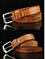 billige Belter for menn-Herrebelte i vintage-imitert skinn – stilig perforert design med børstet metallspenne – perfekt for hverdagsbruk og jeans, justerbar 104 cm