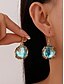baratos Colar Feminino-gargantilha vintage banhada a ouro feminina com pulseira de cristal azul e brincos pendentes combinando - joia elegante para festas, coquetéis e eventos noturnos