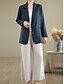 cheap Shirts-Women&#039;s Cotton Linen Blazer Comfortable Breathable Buttons Casual Plain Office Street Casual Daily Wear Single Breasted Regular Turndown Regular Fit Long Sleeve Outerwear