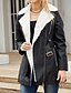 abordables Vestes Sherpa-Femmes Veste en Polaire Confortable Fermeture intégrale Mode street style Uni Extérieur Décontracté Quotidien Régulier Col Rabattu Coupe régulière manche longue Vêtements d&#039;extérieur Noir Bleu Chameau