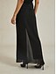 abordables Pantalons-Femmes Culottes Jambe Large Élégant Vacances Mode Long Taille haute Noir Été Printemps Automne