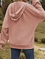 economico Felpe e Sweatshirt Texturizzati-Per donna Felpa con texture Felpe con cappuccio Semplice Streetwear Casual Manica Lunga Con Cappuccio Top Regolari Streetwear Ferie Uscire Cerniera Tasca Rosa chiaro Nero Vino Blu marino Blu Autunno