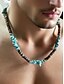 economico Gioielli da uomo-Per uomo Collana Marrone Verde Bianco-nero Legno Turchese Bohemien Moda Stile Etnico