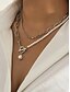 abordables Collier pour femme-Collier femme en or à plusieurs couches et pendentif en perles – bijoux élégants en alliage pour cocktails, mariages et tenues de bureau