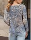 billige Boho t-skjorte-Damer T-skjorte Langermet Rund Hals Langermet Tunika Grafisk Paisley Vintage Stilfull Basis Rund Hals Vanlige Topper Daglig Weekend Trykk Gul Rosa Blå Lilla Grønn Vår Høst Vinter Forhøst