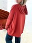 halpa Yksinkertaiset huiput-Naisten Pullover-huppari Tavallinen Katutyyli Vapaa-aika Pitkähihainen Hupullinen Tavalliset topit Katu Pyhäpäivä Napit Rubiini Vaalean harmaa Tumman harmaa Syksy Talvi