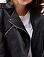 abordables Vestes en simili cuir-Femmes Veste en Similicuir Confortable Fermeture intégrale Mode street style Uni Extérieur Décontracté Quotidien Régulier Col Rabattu Coupe régulière manche longue Vêtements d&#039;extérieur Noir Rouge