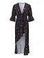 ieftine Rochii Boho-Pentru femei Rochii Midi Rochie de epoca Rochie Boho Rochie imprimata Rochie occidentală Epocă Modă În aer liber Vacanță Concediu Fit regulat Floare Manșon scurt În V Negru Vară