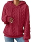 economico Felpe e Sweatshirt Texturizzati-Per donna Felpa con cappuccio Felpe con cappuccio Semplice Casual Manica Lunga Con Cappuccio Top Regolari Streetwear Ferie Uscire Rosso Viola Cachi Autunno Inverno