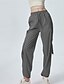 abordables pantalon cargo femme-Femmes Pantalons Cargo Slacks Streetwear Occasionnel Longueur complète Naturel Uni Avec Poches Conception à cordon élastique Doux Tenue quotidienne Week-end Noir Rouge Fuchsia Gris argenté Automne