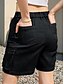 billige Bermuda shorts-Dame Normal Shorts med lommer Afslappet Hverdag Knælængde Medium Talje Helfarve Multi lomme comfy Hurtigtørrende Svedtransporende Mikroelastisk udendørs Sort Hvid Grå Sommer Regulær