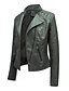 voordelige Imitatieleren jassen-Dames Jas van imitatieleer Winddicht Comfortabel Zak Volledige ritssluiting Modieus Buiten Effen Straat Casual / Dagelijks Normaal Strijkijzer Normale pasvorm Lange mouw bovenkleding Diep Paars Zwart