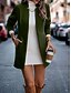 abordables Abrigos de Invierno-Mujer Abrigo Mantiene abrigado Cómodo Bolsillo Moda Moderno Plano Trabajo Diario Frente Abierto Regular Escote Chino Ajuste regular Manga Larga Ropa de calle Negro Marrón Caqui Otoño Invierno