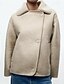 abordables Vestes en simili cuir-Femmes Veste en Polaire Veste Décontractée Gilet en daim Coupe-vent Chaud Avec Poches Mode Moderne Occasionnel Couleur Unie Sortir Week-end Simple Boutonnage Régulier Revers Coupe régulière manche