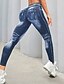 economico Leggings e collant da yoga-Per donna Jeans finti con stampa denim Leggings da yoga Controllo addominale Vita Alta Palestra Danza Atletico Pantaloni Blu Autunno Gli sport Abbigliamento sportivo Vestibilità aderente