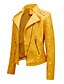 voordelige Imitatieleren jassen-Dames Jas van imitatieleer Winddicht Comfortabel Zak Volledige ritssluiting Modieus Buiten Effen Straat Casual / Dagelijks Normaal Strijkijzer Normale pasvorm Lange mouw bovenkleding Diep Paars Zwart
