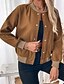 levne Trench Coaty-Dámské Neformální bunda Univerzitní bunda Pohodlné Prodyšné Kapsy Knoflíky Módní Moderní Na běžné nošení Barevné bloky Jdeme ven Víkend Jednořadé Standardní Stojáček Běžný Dlouhý rukáv Svrchní oděvy