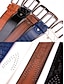 billige Belter for menn-Herrebelte i vintage-imitert skinn – stilig perforert design med børstet metallspenne – perfekt for hverdagsbruk og jeans, justerbar 104 cm