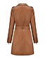 abordables Manteaux d&#039;Hiver-Femmes Manteau Coupe-vent Confortable Avec Poches Fermeture intégrale Mode street style Uni Extérieur Décontracté Quotidien Long Col Rabattu Coupe régulière manche longue Vêtements d&#039;extérieur Noir