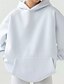 baratos Moletons e Sweatshirts Texturizados-Mulheres Pulôver Moletom Com Capuz Tecido Roupa de rua Casual Manga Longa Com Capuz Tops regulares Rua Feriado Bolsos Preto Branco cáqui Outono Inverno