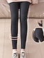 billiga Fleece-fodrade leggings-Dam Byxor Damasker Streetwear Ledigt Fullängd Naturlig Slät Elastisk midja Mjuk Utomhus Semester Helgdag Mörkgrått Svart Ljusgrå Vinter Normal