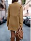 abordables Abrigos de Invierno-Mujer Abrigo Mantiene abrigado Cómodo Bolsillo Moda Moderno Plano Trabajo Diario Frente Abierto Regular Escote Chino Ajuste regular Manga Larga Ropa de calle Negro Marrón Caqui Otoño Invierno