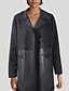 preiswerte Wintermäntel-Damen Kunstlederjacke Winterjacke Warm Bequem Tasche Knöpfe Mode Modern Lässig Einfach Ausgehen Wochenende Einreihig Regulär Steigendes Revers Normale Passform Langarm Oberbekleidung Schwarz Winter