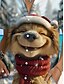 voordelige Dieren Toppen-Kerstmis Dames Overhemd Grafisch dier Hond Vintage Tropisch Dagelijks Mouwloos Korte mouw Overhemdkraag Normale tops Dagelijks Zwart en Wit Zwart Geel Zomer Lente