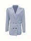 abordables Blazers et Costumes-Femmes Blazer Confortable Respirant Boutons Mode Moderne Uni Travail Quotidien Régulier Col Rabattu Coupe régulière manche longue Vêtements d&#039;extérieur Noir Blanche Rose Claire Printemps Automne