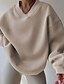 abordables Sudaderas y Sudaderas con Capucha Texturizadas-Mujer Sudadera Sudaderas Plano Ropa de calle Casual Manga Larga Escote en Pico Tops regulares Calle Festivos Noche Retazos Negro Marrón Beige Gris Otoño Invierno