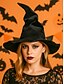ieftine Pălării de damă-Pălărie de vrăjitoare din catifea pentru femei, pentru Halloween – accesoriu de costum gotic cu vârf ascuțit, potrivit pentru cosplay, petreceri și festivaluri pentru femei