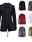 economico giacca attiva-Per donna Cappotto Impermeabile Confortevole Cerniera completa Coulisse Moda Stile da Strada Semplice All&#039;aperto Casual Quotidiano Lungo Con Cappuccio Vestibilità regolare Manica Lunga Capispalla