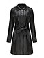 abordables Manteaux d&#039;Hiver-Femmes Manteau Coupe-vent Confortable Avec Poches Fermeture intégrale Mode street style Uni Extérieur Décontracté Quotidien Long Col Rabattu Coupe régulière manche longue Vêtements d&#039;extérieur Noir