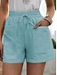billige Shorts-Dame kinesisk Shorts Mode Gade Basale Korte Høj Talje Vanlig Lomme Elastisk talje comfy Blød Bekvem Elastisk udendørs Gade Hvid Lyserød Blå Kakifarvet Sommer Forår Regulær