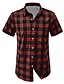 abordables chemise boutonnée pour homme-Homme Chemise Chemise d&#039;été Chemise Décontractée Chemise Boutonnée Chemises à carreaux Noir Rose Claire Rouge Bleu Vert foncé Manche Courte Plaid Revers Vacances Rue Imprimé Vêtement Tenue Mode
