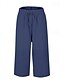 ieftine picior lat și talie înaltă-Pentru femei Picior Larg Pantaloni Capri Pantaloni Șic Stradă Casual Lungime gambă Natural Simplu Buzunar Design Elastic cu Cordon Απαλό În aer liber Vacanță Zilnic Gri Închis Roșu portocaliu Negru