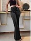 billige Ensfarvede leggings-Dame Flared bukser kinesisk Mode Gade Afslappet Fuld længde Høj Talje Vanlig comfy Blød Bekvem Elastisk udendørs Gade Sort Rød Kaffe Grå Forår Vinter Slank Pasform