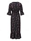ieftine Rochii Boho-Pentru femei Rochii Midi Rochie de epoca Rochie Boho Rochie imprimata Rochie occidentală Epocă Modă În aer liber Vacanță Concediu Fit regulat Floare Manșon scurt În V Negru Vară