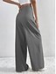 billige brede ben og højtaljet-Dame Bredt Bukseben Bukser Gade Afslappet Lang Høj Talje Vanlig Åndbarhed Blød Mikroelastisk Ferierejse Gade Dagligdagstøj Sort Lys pink Lyseblå Abrikos Efterår Regulær