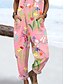 voordelige grafische jumpsuit-Dames Jumpsuit Actief Bloemig Mouwloos Harem Trekkoord Vakantie Straat Ruim Passend Blozend Roze blauw Paars Zomer