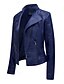 voordelige Imitatieleren jassen-Dames Jas van imitatieleer Winddicht Comfortabel Zak Volledige ritssluiting Modieus Buiten Effen Straat Casual / Dagelijks Normaal Strijkijzer Normale pasvorm Lange mouw bovenkleding Diep Paars Zwart