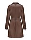 abordables Manteaux d&#039;Hiver-Femmes Manteau Coupe-vent Confortable Avec Poches Fermeture intégrale Mode street style Uni Extérieur Décontracté Quotidien Long Col Rabattu Coupe régulière manche longue Vêtements d&#039;extérieur Noir