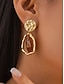 abordables Pendiente de mujer-Pendientes colgantes irregulares de resina para mujer: joyas llamativas de aleación de oro texturizado para fiestas, bodas y atuendos casuales y elegantes.